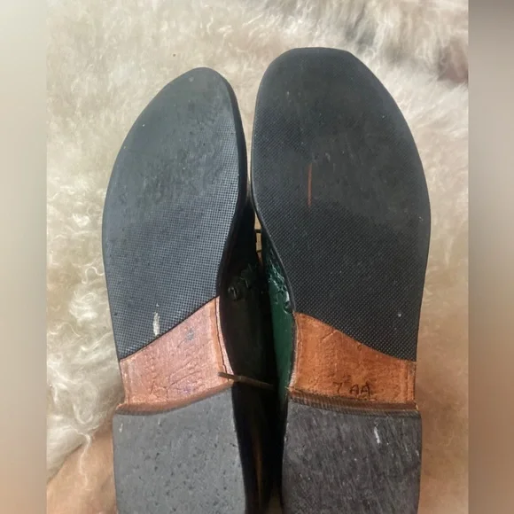 HAND MADE shoes Woven green leather with snake skin detailing. 60’s 70’s il_fullxfull.4496518792_37zi.jpg main image 4